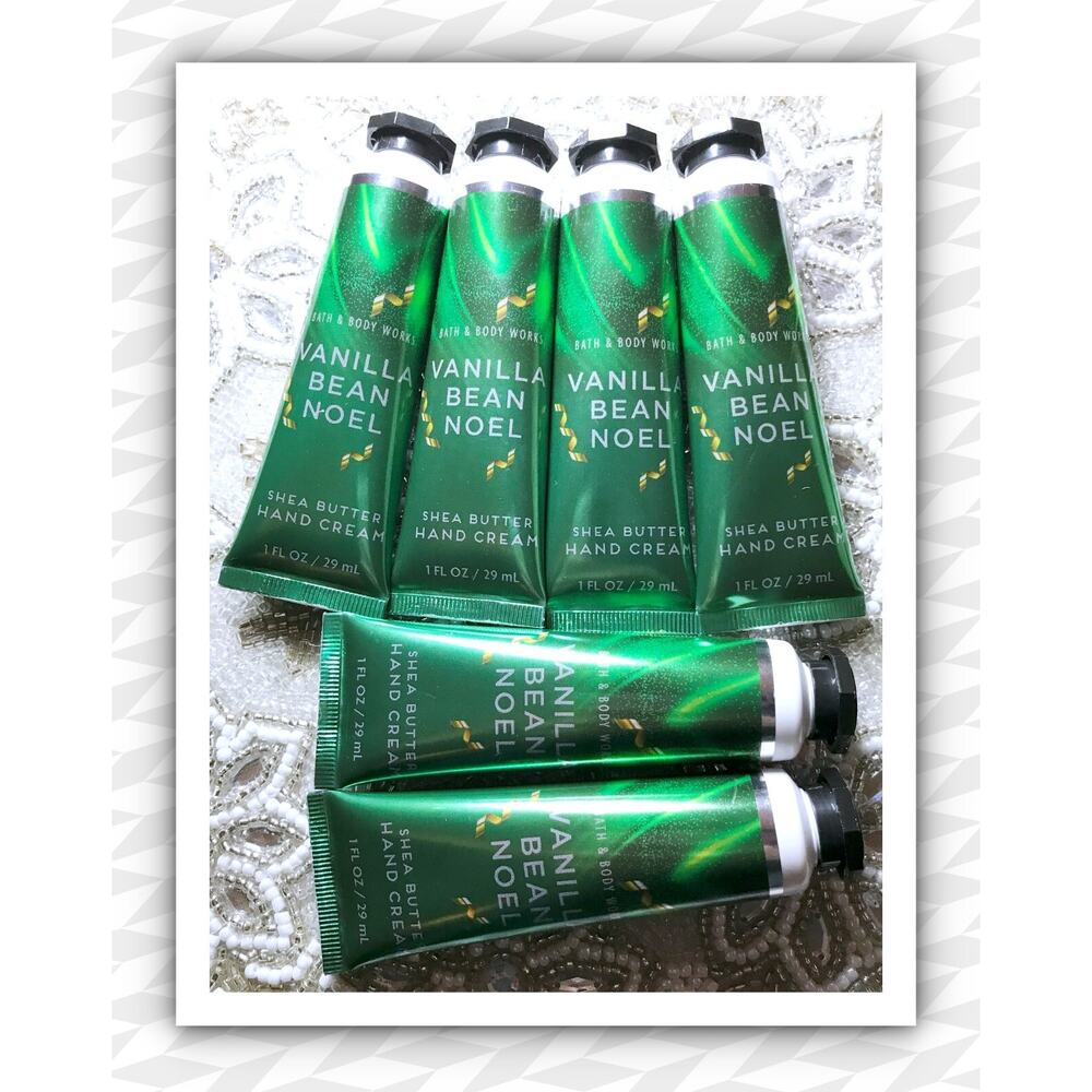 Bath & Body Works VANILLA BEAN NOEL Shea Butter Hand Cream 1 fl oz (x6) Festive